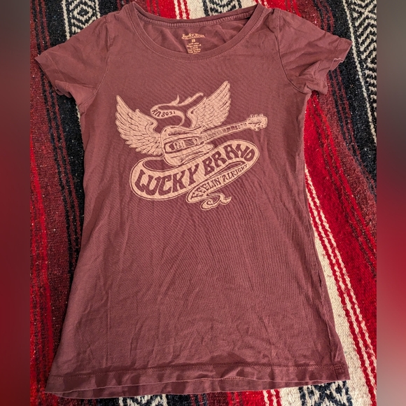 Women's Lucky Brand xs rocker Tshirt - Picture 2 of 5